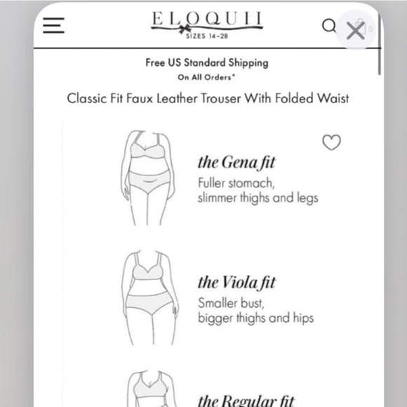 Eloquii Classic Fit Faux Leather Trouser With Folded Waist Size 14 V - Picture 8 of 9